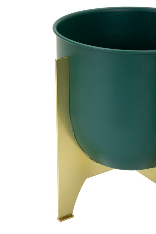 Suport Vaze Mauro Ferretti Grent Shet, Verde/Auriu, Ø24 cm