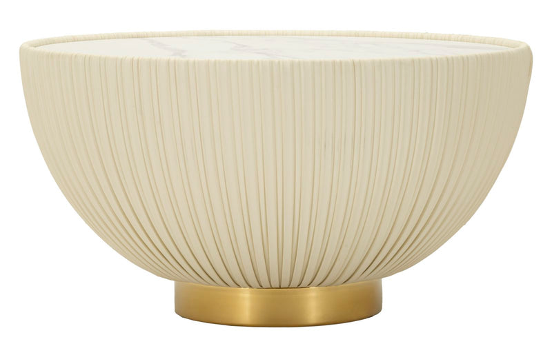 Măsuță de Cafea Mauro Ferretti Elge, Crem/Auriu/Alb, Ø71 cm