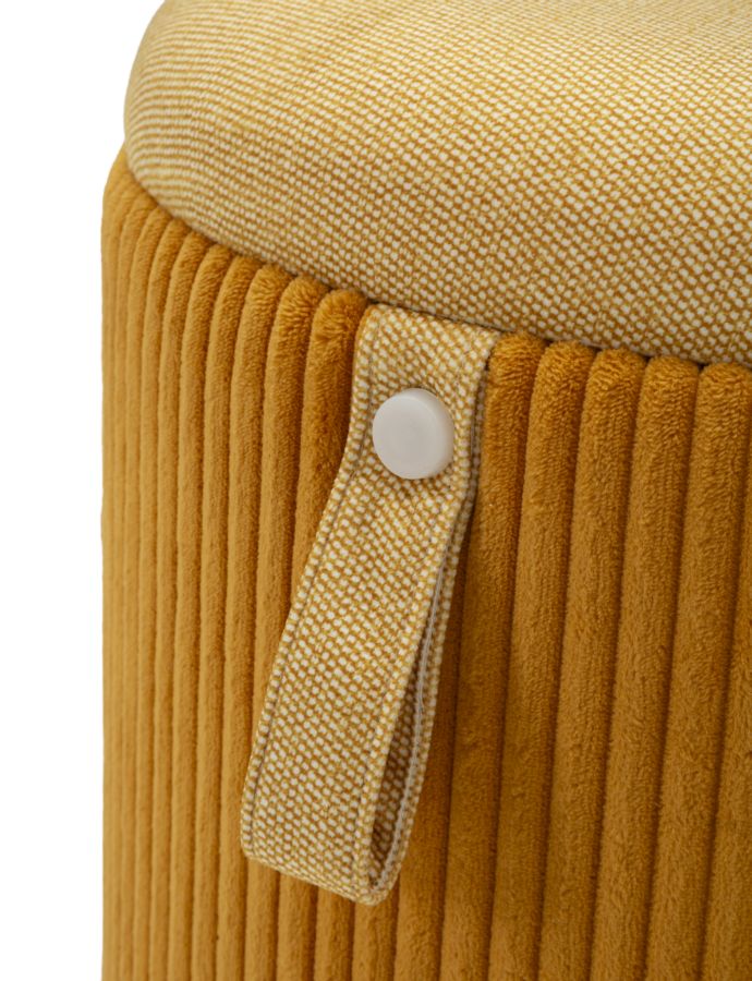 Taburet cu Depozitare Mauro Ferretti Bolzano, Yellow, Ø38 cm