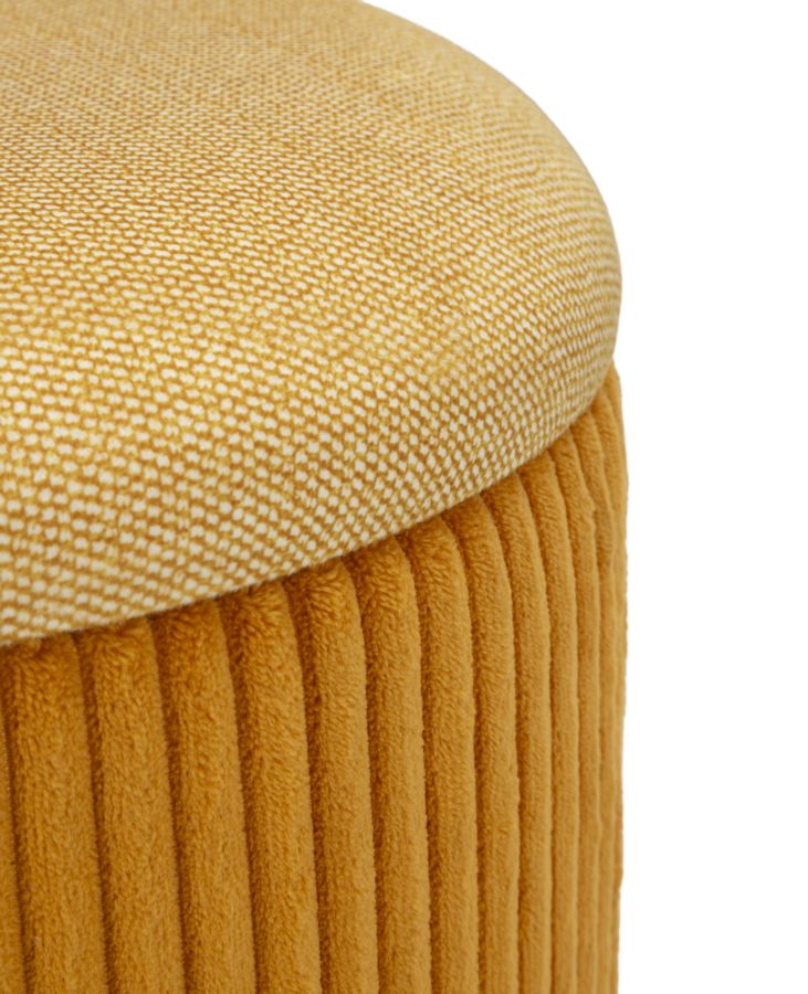 Taburet cu Depozitare Mauro Ferretti Bolzano, Yellow, Ø38 cm