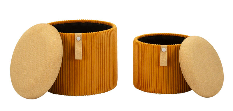Taburet cu Depozitare Mauro Ferretti Bolzano, Yellow, Ø38 cm