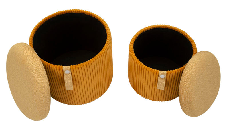Taburet cu Depozitare Mauro Ferretti Bolzano, Yellow, Ø38 cm