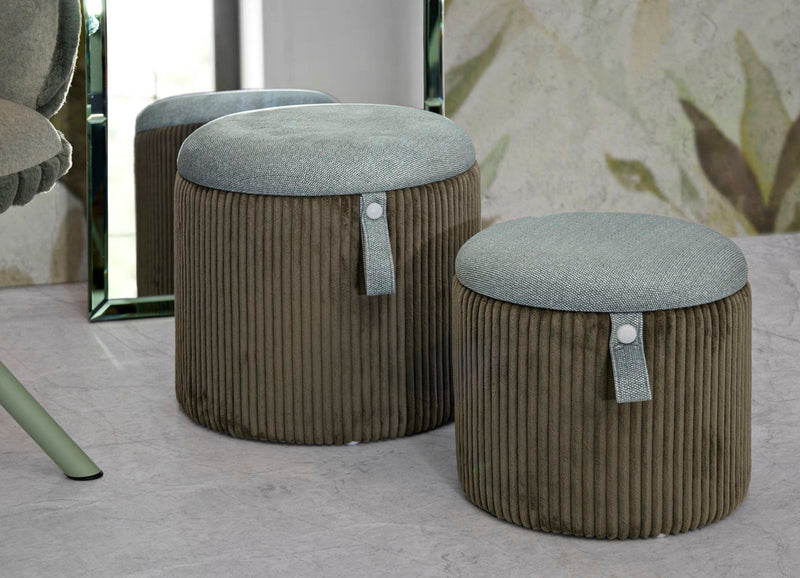 Taburet cu Depozitare Mauro Ferretti Bolzano, Verde, Ø38 cm