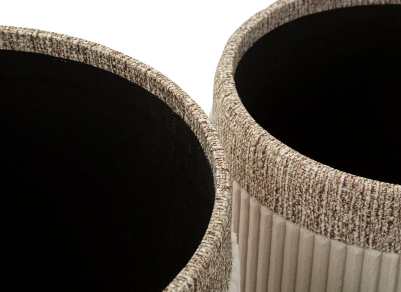 Taburet cu Depozitare Mauro Ferretti Curtain, Crem, Ø40 cm