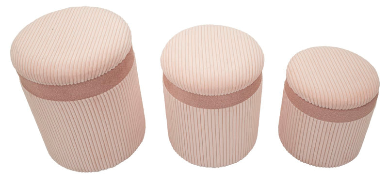 Taburet cu Depozitare Mauro Ferretti C/Curtain Box, Roz, Ø40 cm