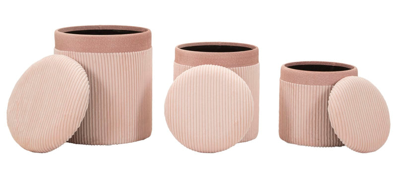 Taburet cu Depozitare Mauro Ferretti C/Curtain Box, Roz, Ø40 cm
