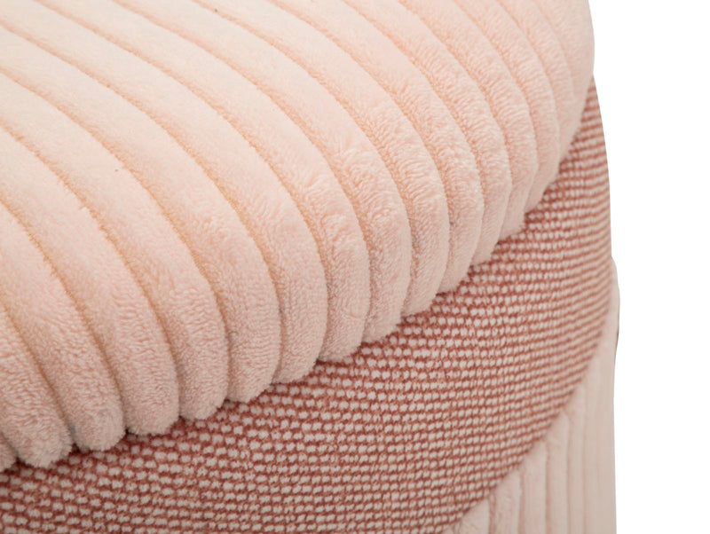 Taburet cu Depozitare Mauro Ferretti C/Curtain Box, Roz, Ø40 cm