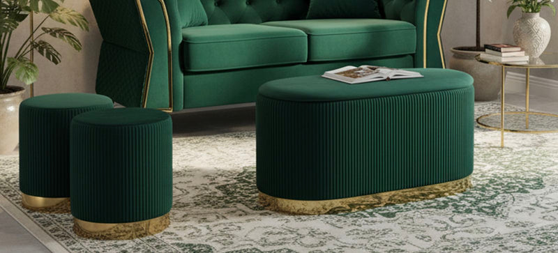 Consolă Mauro Ferretti S Shopy, Verde/Auriu