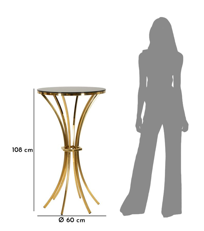 Măsuță Mauro Ferretti Shanty, Auriu/Negru, Ø60 cm