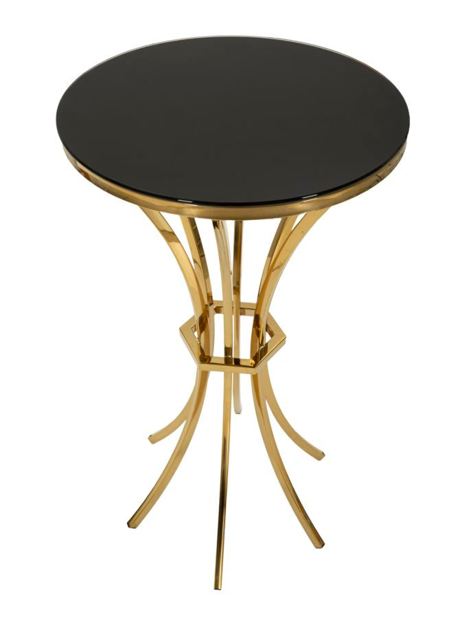 Măsuță Mauro Ferretti Shanty, Auriu/Negru, Ø50 cm