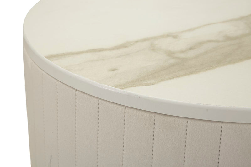 Măsuță Mauro Ferretti Tables Wedding Rotund, Crem/Auriu, Ø50 cm