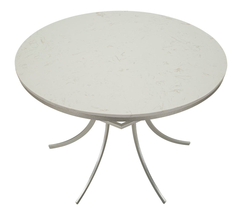 Masă Dining Mauro Ferretti Istanbul, Argintiu/Alb, Ø100 cm