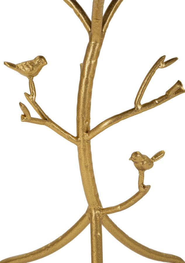 Măsuță Laterală Mauro Ferretti Păsări, Auriu/Alb, Ø38 cm