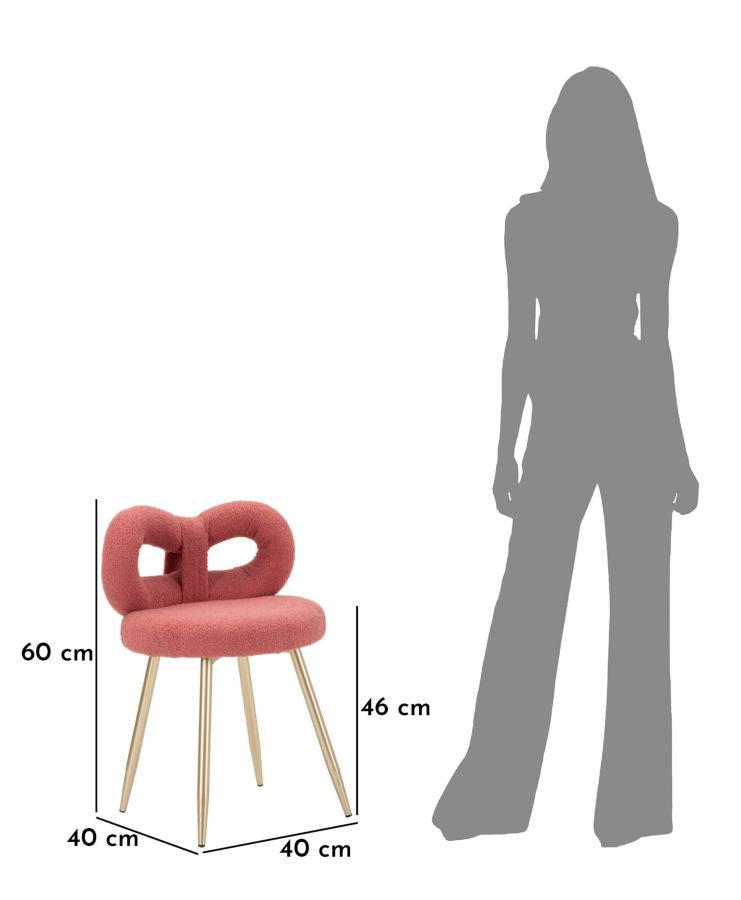 Fotoliu Mauro Ferretti Ilary Mini Ø, Roz/Auriu, Ø40 cm