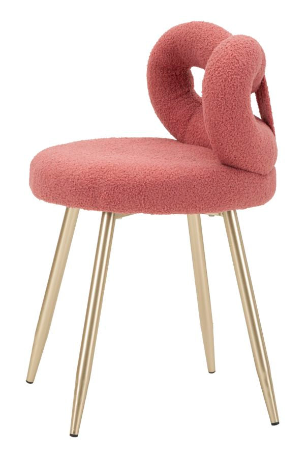 Fotoliu Mauro Ferretti Ilary Mini Ø, Roz/Auriu, Ø40 cm