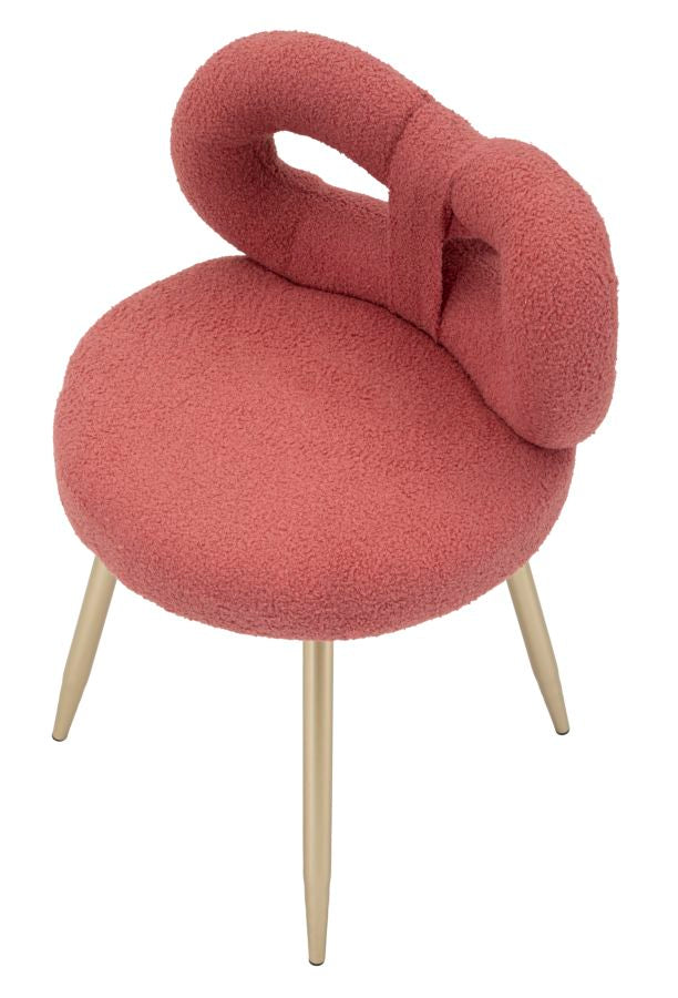 Fotoliu Mauro Ferretti Ilary Mini Ø, Roz/Auriu, Ø40 cm