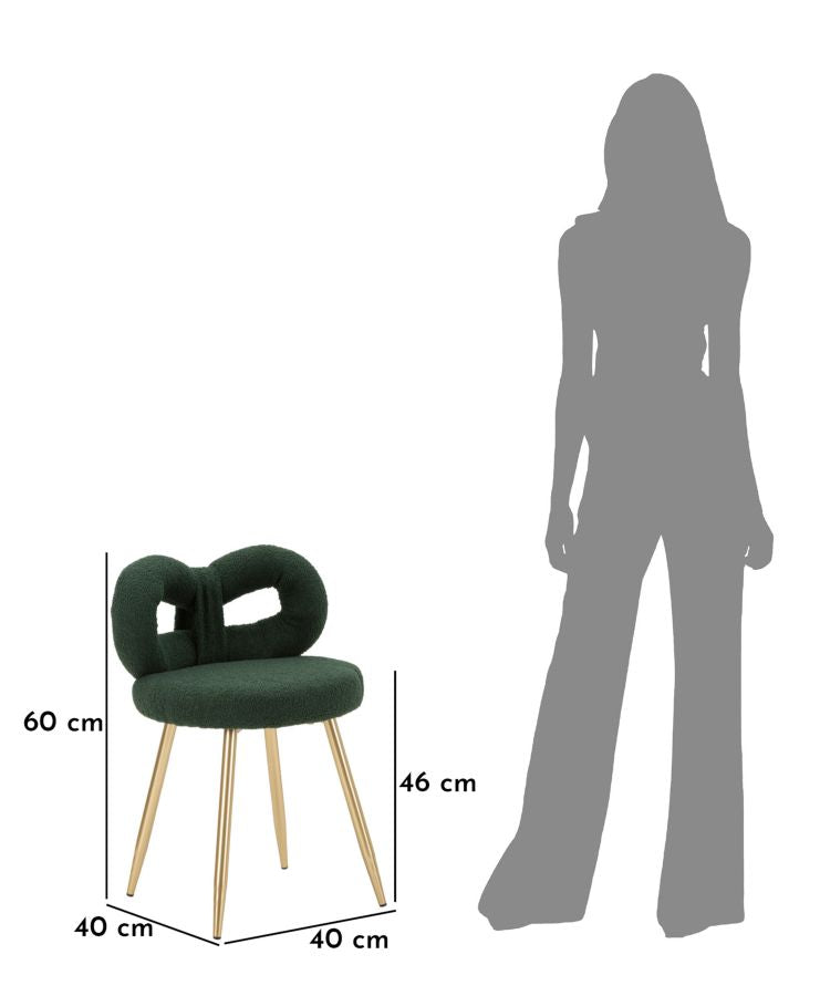 Fotoliu Mauro Ferretti Ilary Mini Ø, Verde/Auriu, Ø40 cm