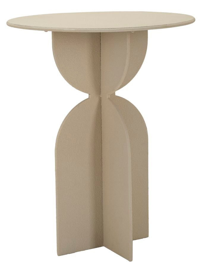 Măsuță Laterală Mauro Ferretti Dune, Crem, Ø45 cm, L:45cm x