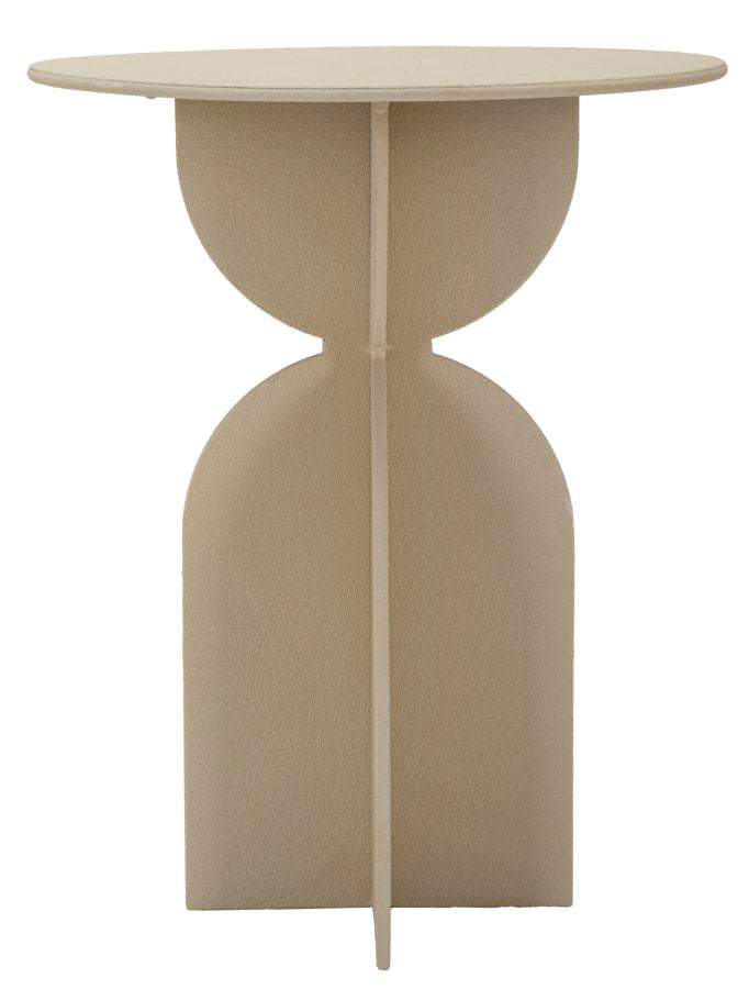 Măsuță Laterală Mauro Ferretti Dune, Crem, Ø45 cm, L:45cm x