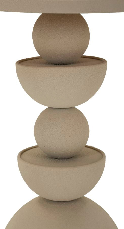 Măsuță Laterală Mauro Ferretti Dune, Crem, Ø45 cm, L:45cm x