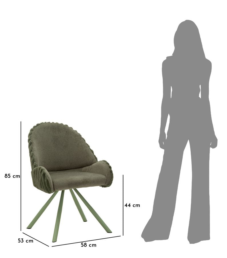 Scaun Mauro Ferretti Sedia Stoccolma -A- Verde, Verde, 58x85 cm