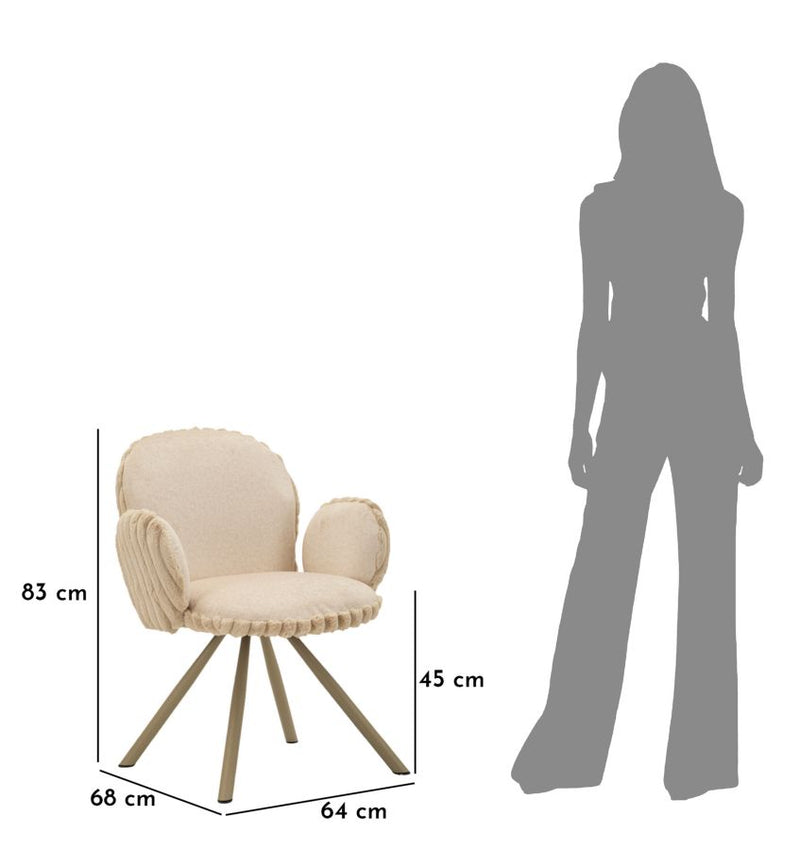 Scaun Mauro Ferretti Stockholm -B-Cream, Crem, 64x83 cm