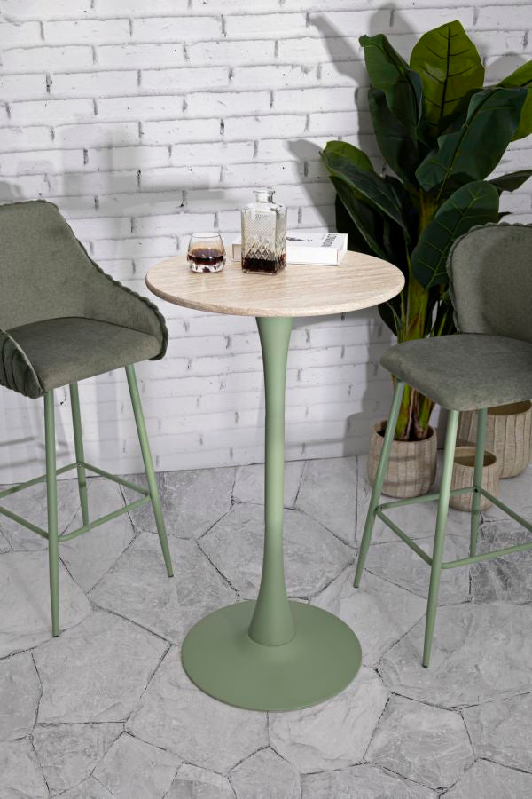 Masă Bar Mauro Ferretti Bar Alaska, Verde/Crem, Ø60 cm