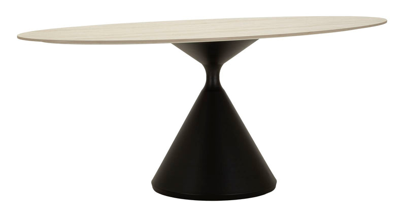 Masă Dining Mauro Ferretti Space, Crem/Negru, 180x73 cm