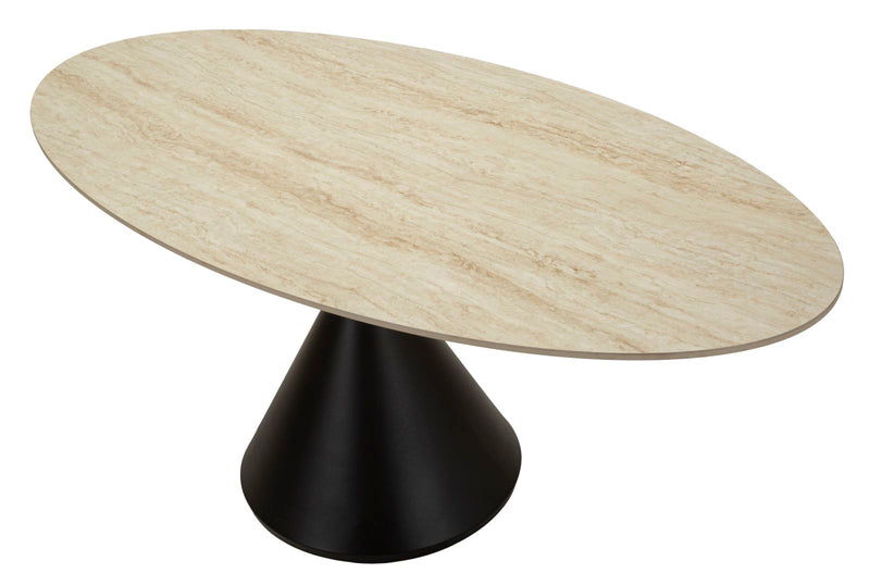 Masă Dining Mauro Ferretti Space, Crem/Negru, 180x73 cm