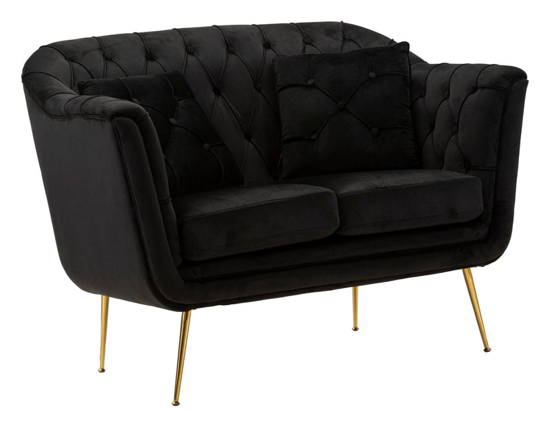Canapea Mauro Ferretti Budapest Sofa' 2 Seats, Negru, 130x91 cm
