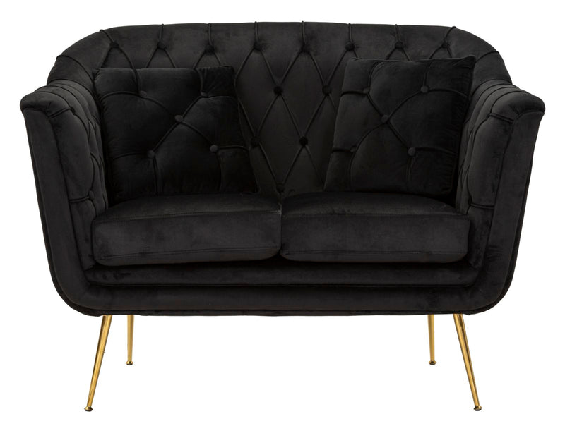 Canapea Mauro Ferretti Budapest Sofa' 2 Seats, Negru, 130x91 cm