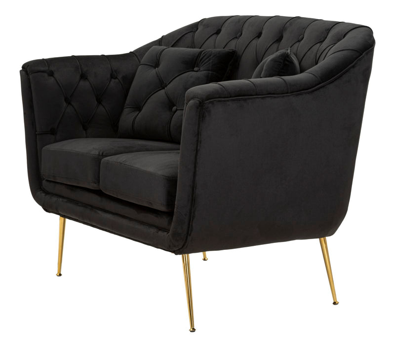 Canapea Mauro Ferretti Budapest Sofa' 2 Seats, Negru, 130x91 cm
