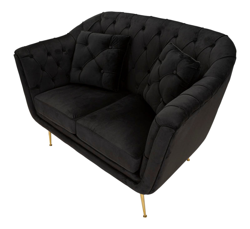 Canapea Mauro Ferretti Budapest Sofa' 2 Seats, Negru, 130x91 cm