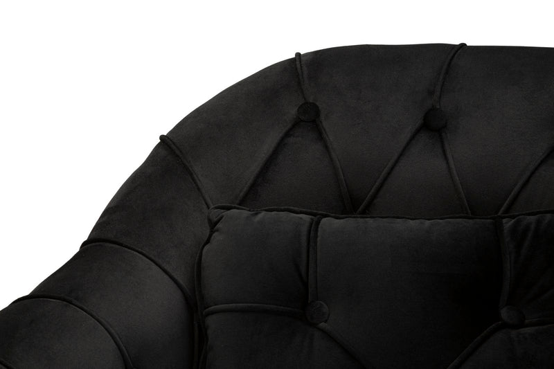 Canapea Mauro Ferretti Budapest Sofa' 2 Seats, Negru, 130x91 cm