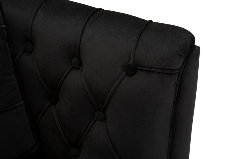 Canapea Mauro Ferretti Budapest Sofa' 2 Seats, Negru, 130x91 cm