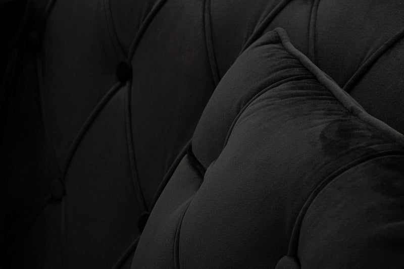 Canapea Mauro Ferretti Budapest Sofa' 2 Seats, Negru, 130x91 cm