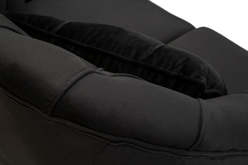 Canapea Mauro Ferretti Budapest Sofa' 2 Seats, Negru, 130x91 cm