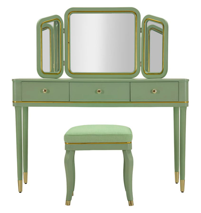 Noptieră Mauro Ferretti Camille, Verde/Auriu, 120x79 cm