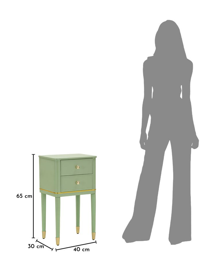 Noptieră Mauro Ferretti Camille, Verde/Auriu, 40x71 cm