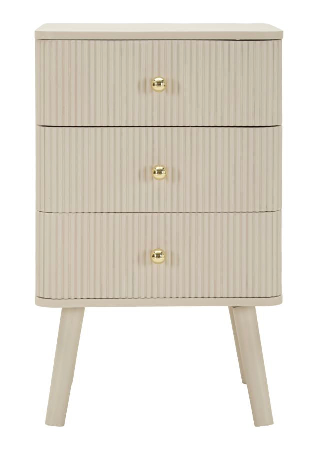 Noptieră Mauro Ferretti Shy 3, Alb/Auriu, 38x61 cm