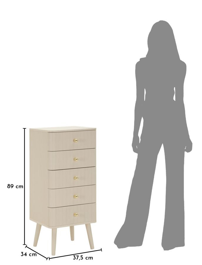 Măsuță Mauro Ferretti Shy, Alb/Auriu, 38x89 cm