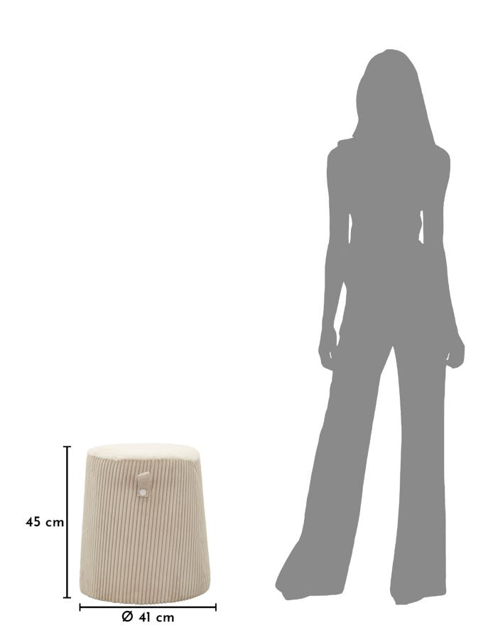 Puf Mauro Ferretti Dublino Con, Alb, Ø41 cm