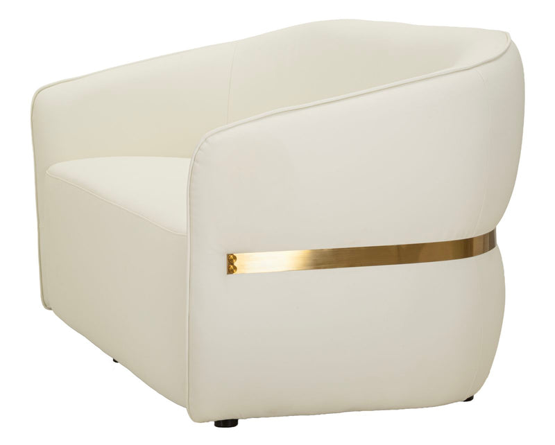 Canapea Mauro Ferretti Minsk, Alb/Auriu, 160x77 cm
