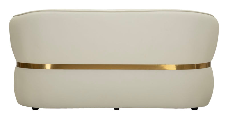 Canapea Mauro Ferretti Minsk, Alb/Auriu, 160x77 cm