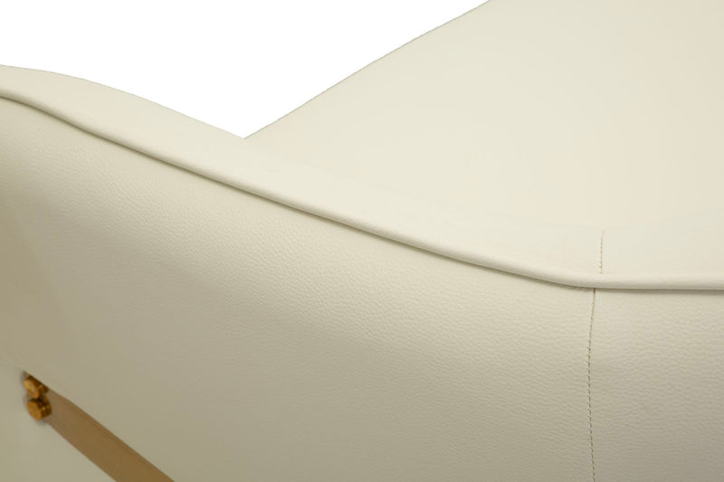 Canapea Mauro Ferretti Minsk, Alb/Auriu, 160x77 cm