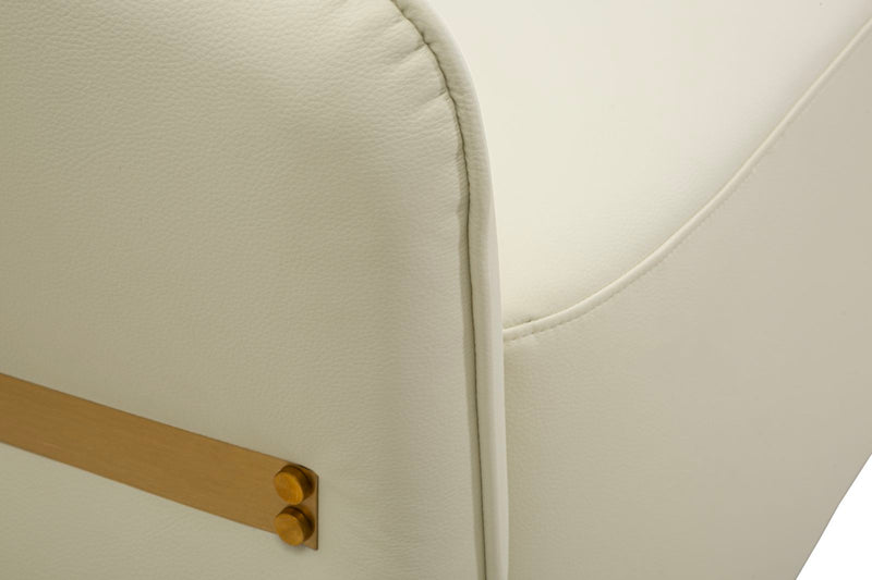 Canapea Mauro Ferretti Minsk, Alb/Auriu, 160x77 cm