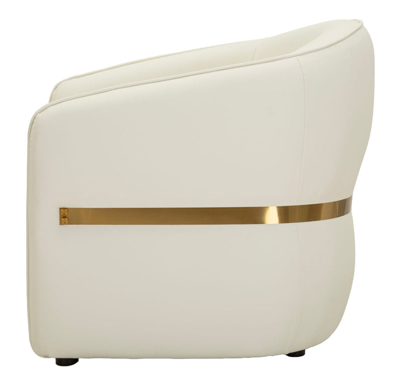 Canapea Mauro Ferretti Minsk, Alb/Auriu, 86x80 cm