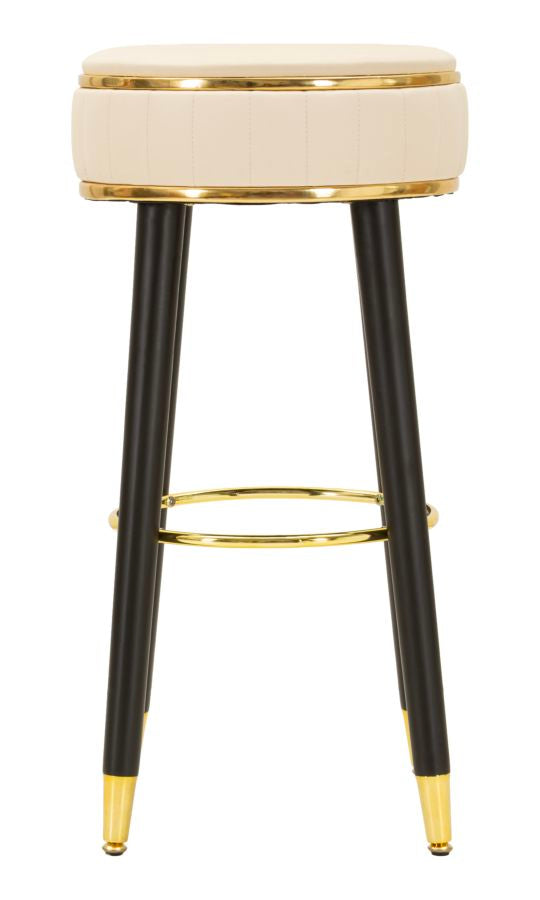 Scaun Bar Mauro Ferretti London Bar, Crem/Negru/Auriu, Ø38 cm
