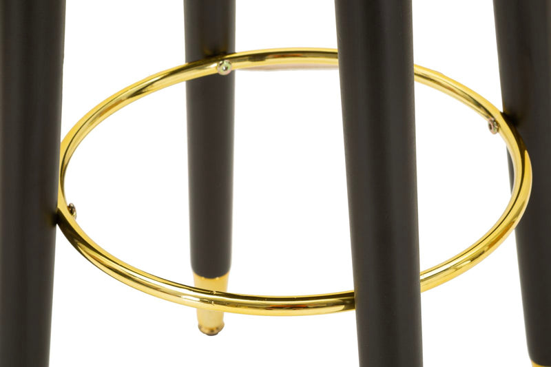 Scaun Bar Mauro Ferretti London Bar, Crem/Negru/Auriu, Ø38 cm