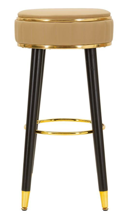 Scaun Bar Mauro Ferretti London Bar, Maro/Negru/Auriu, Ø38 cm